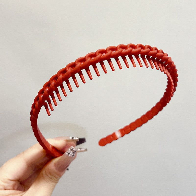 Matte Face Wash Headband with Anti-Slip Teeth - Food-Grade Resin, Slim, view 25