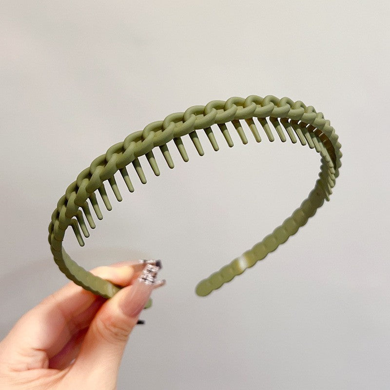 Matte Face Wash Headband with Anti-Slip Teeth - Food-Grade Resin, Slim, view 27