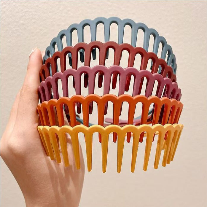 Matte Face Wash Headband with Anti-Slip Teeth - Food-Grade Resin, Slim, view 4