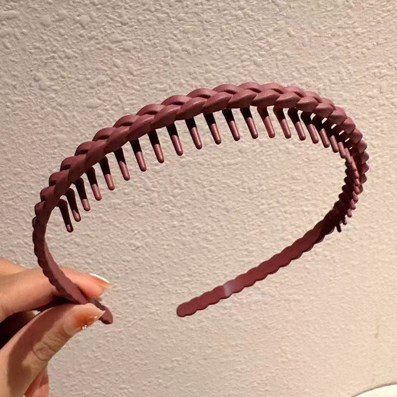 Matte Face Wash Headband with Anti-Slip Teeth - Food-Grade Resin, Slim, view 49