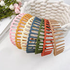 Matte Face Wash Headband with Anti-Slip Teeth - Food-Grade Resin, Slim, view 5
