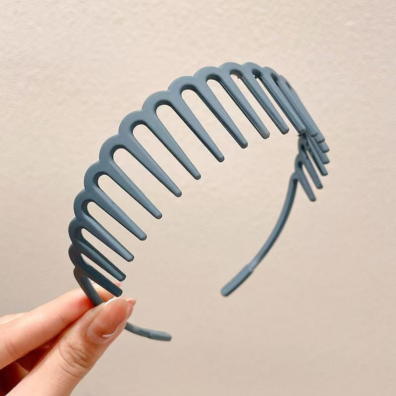 Matte Face Wash Headband with Anti-Slip Teeth - Food-Grade Resin, Slim, view 53