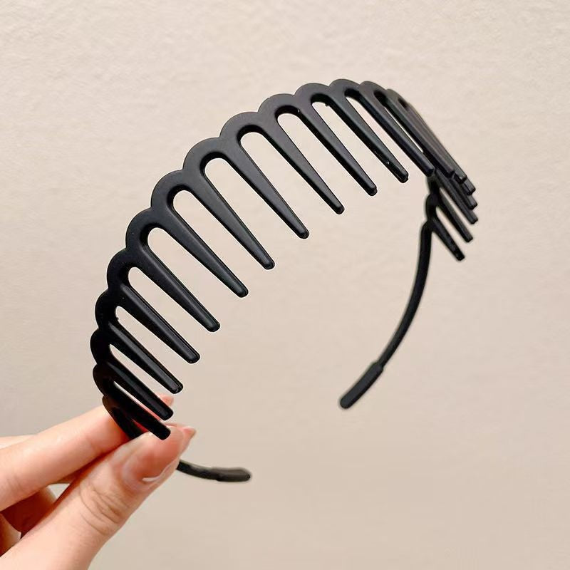 Matte Face Wash Headband with Anti-Slip Teeth - Food-Grade Resin, Slim, view 55