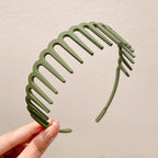 Matte Face Wash Headband with Anti-Slip Teeth - Food-Grade Resin, Slim, view 57