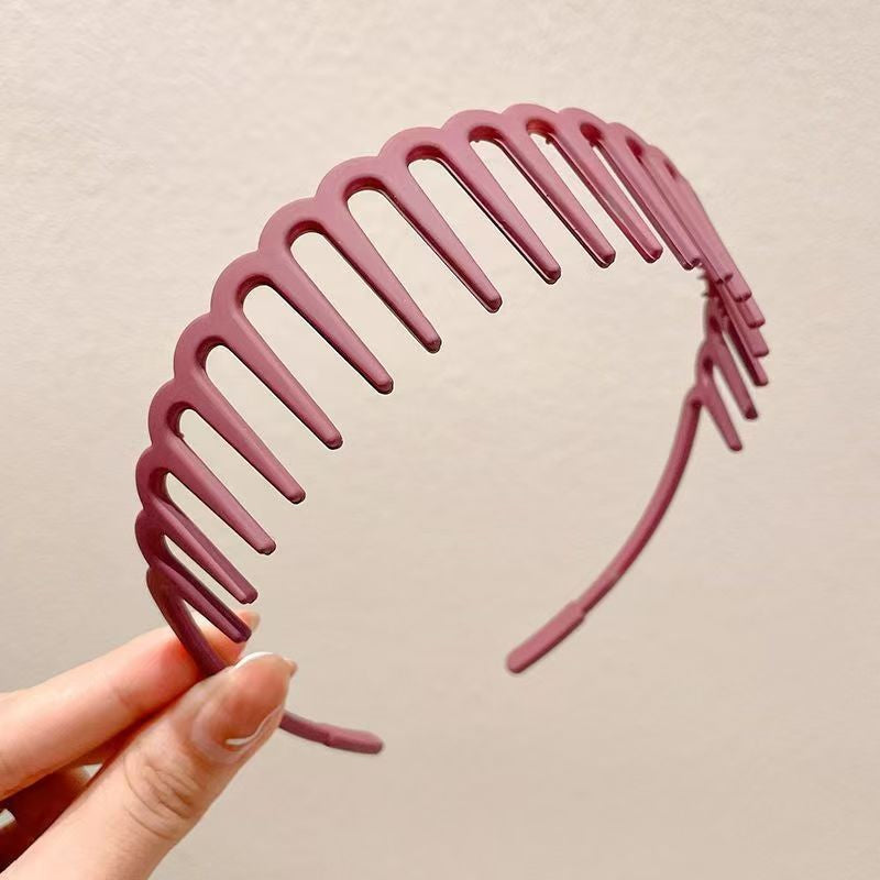 Matte Face Wash Headband with Anti-Slip Teeth - Food-Grade Resin, Slim, view 58