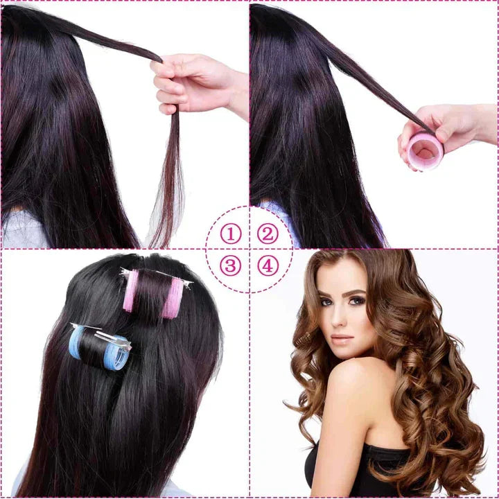 Self-Adhesive Hair Rollers for Voluminous Curls - Small to XL Sizes, view 2