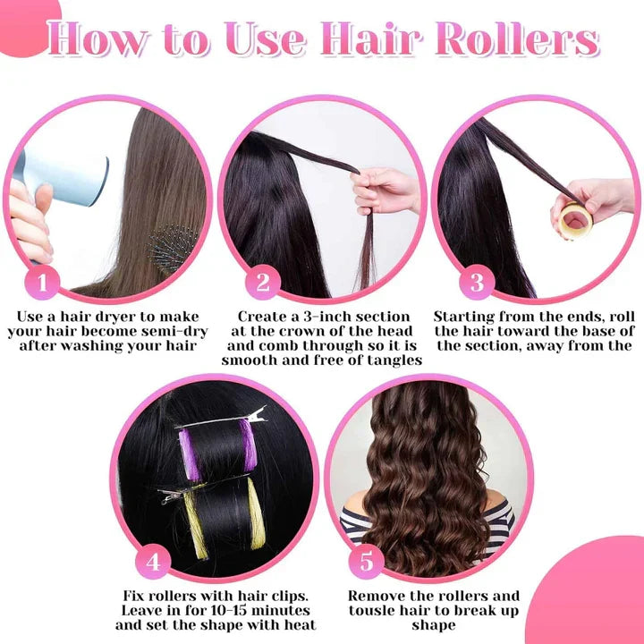 Self-Adhesive Hair Rollers for Voluminous Curls - Small to XL Sizes, view 6