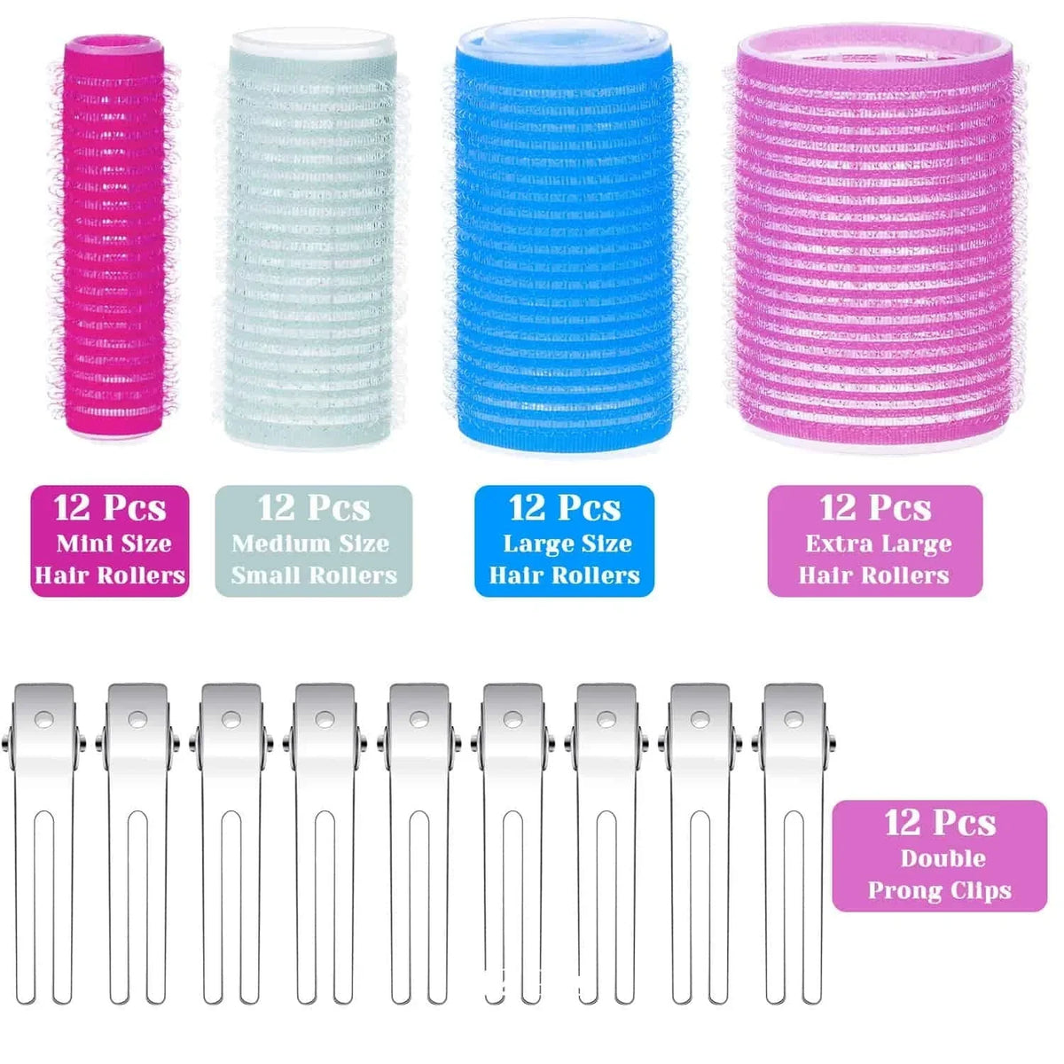 Self-Adhesive Hair Rollers for Voluminous Curls - Small to XL Sizes, view 9