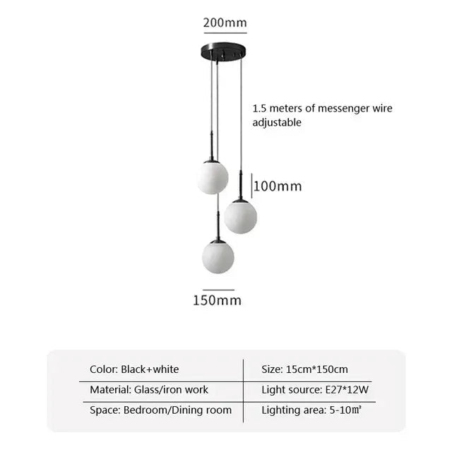 Birk Glass Ball Pendant Lamp-Welvere