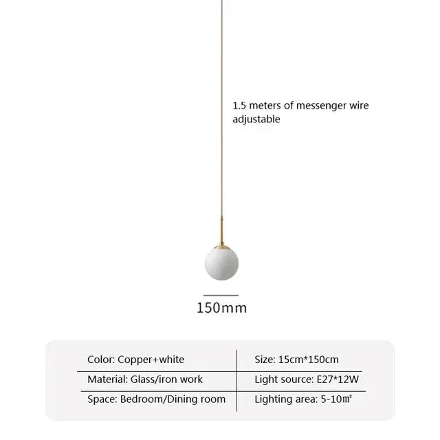 Birk Glass Ball Pendant Lamp-Welvere
