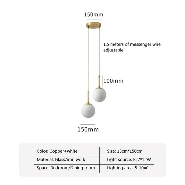 Birk Glass Ball Pendant Lamp-Welvere