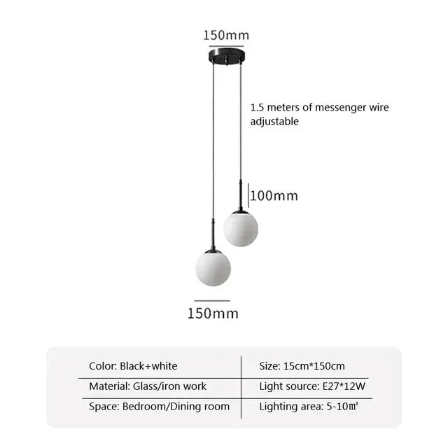 Birk Glass Ball Pendant Lamp-Welvere