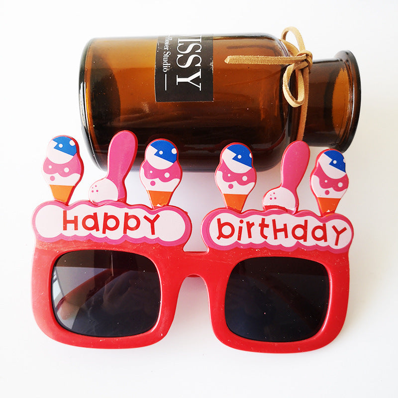 Birthday Party Sunglasses with Happy Birthday Ice Cream Design
