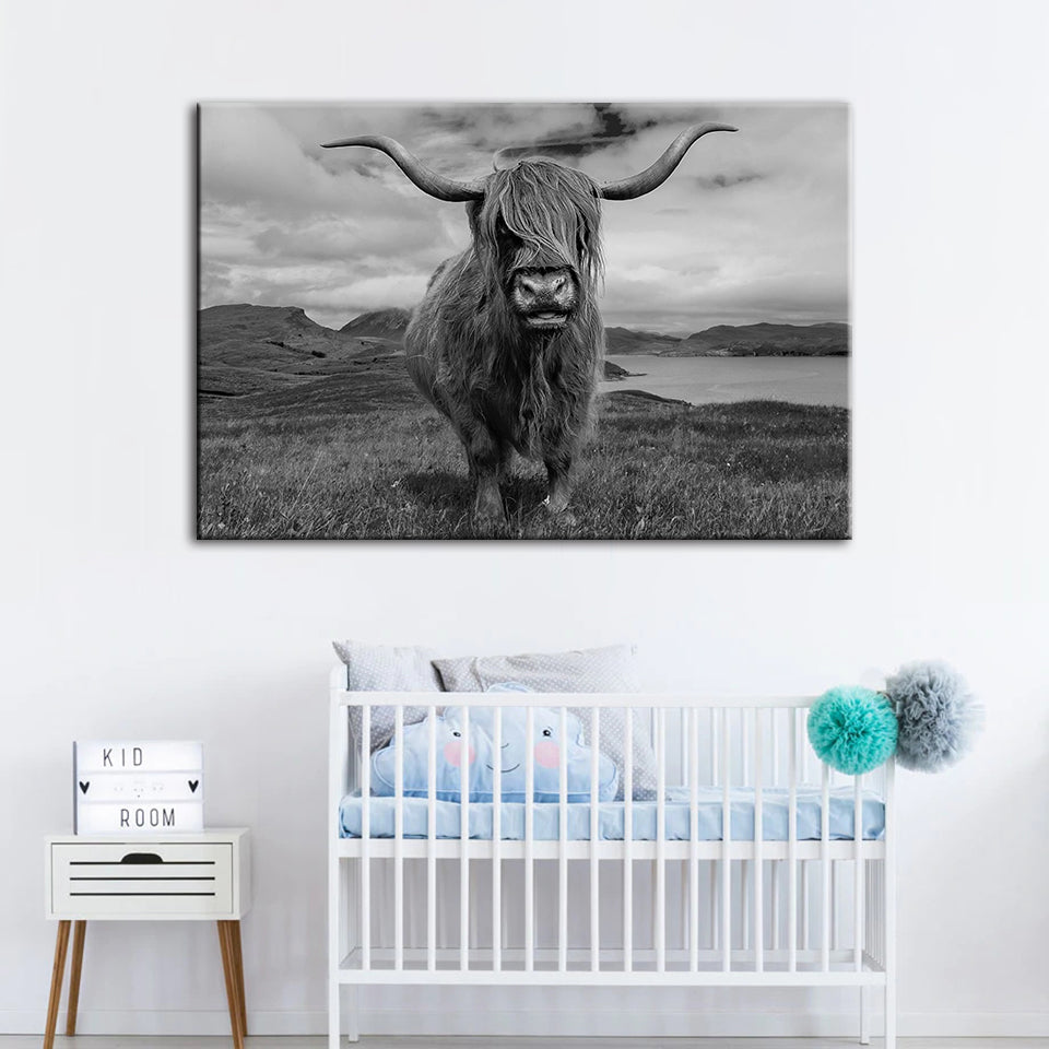 and White Cow Canvas Art for Home and Office Decor | Welvere-Welvere