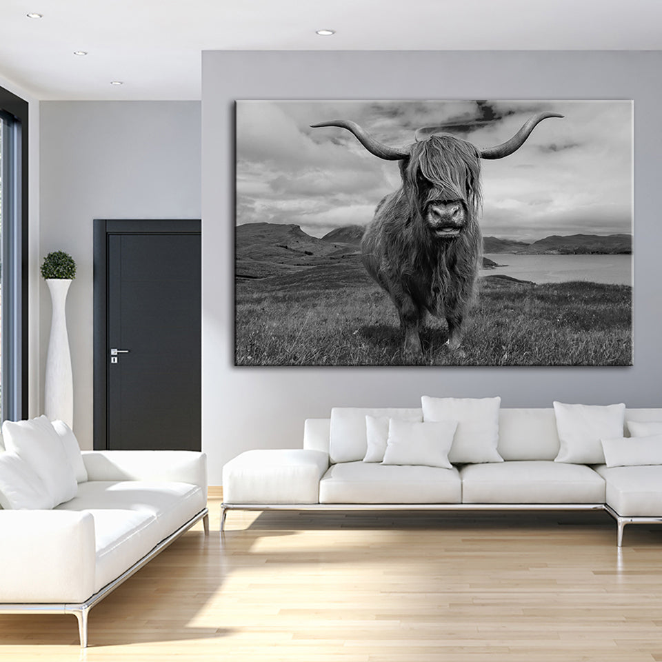 and White Cow Canvas Art for Home and Office Decor | Welvere-Welvere