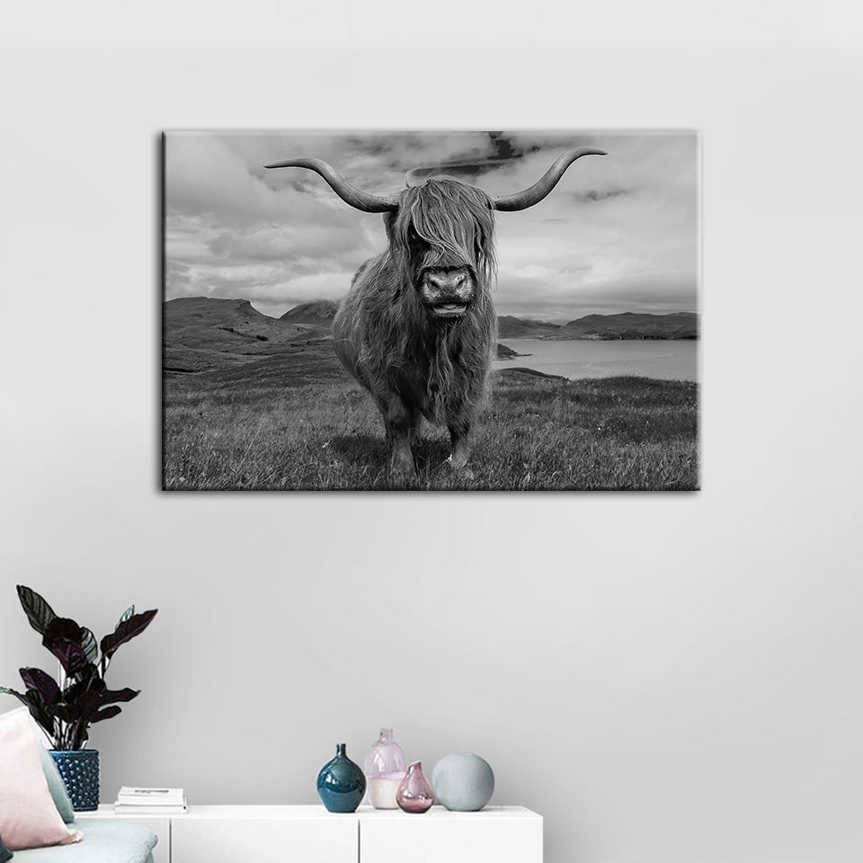 and White Cow Canvas Art for Home and Office Decor | Welvere-Welvere