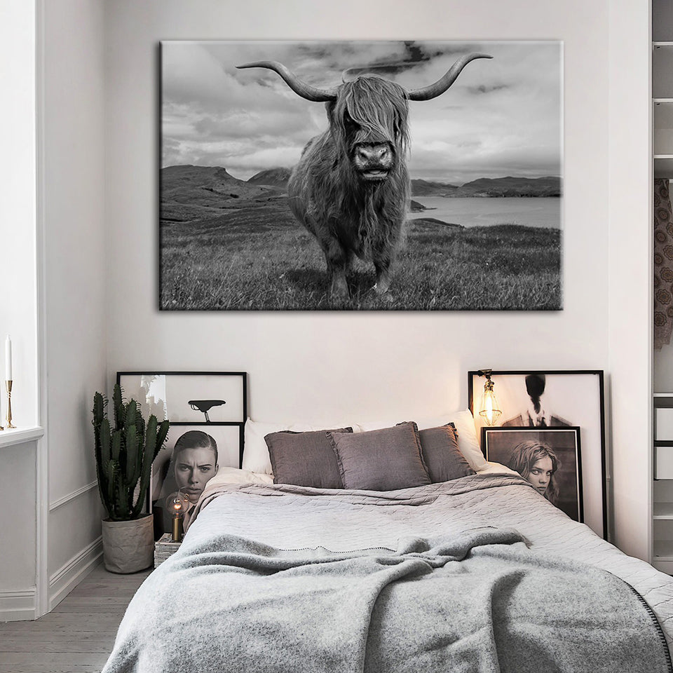 and White Cow Canvas Art for Home and Office Decor | Welvere-Welvere