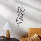 Black Steel Abstract Face Metal Wall Art Sculpture