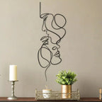 Black Steel Abstract Face Metal Wall Art Sculpture