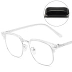 Blue Light Blocking Half-Rim Glasses with Case