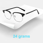 Blue Light Blocking Half-Rim Glasses with Case