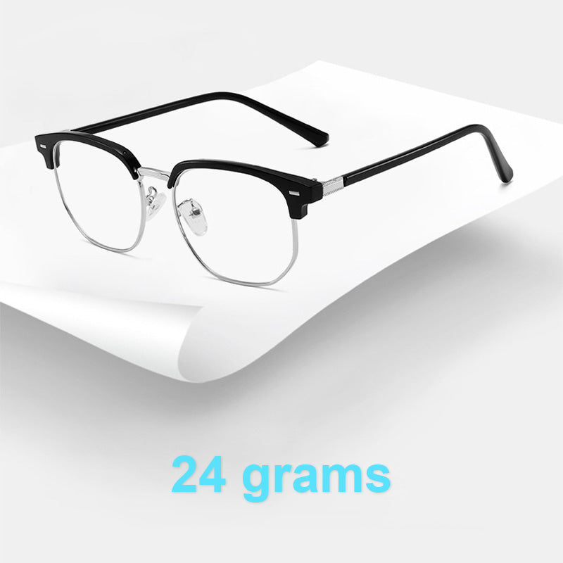 Blue Light Blocking Half-Rim Glasses with Case