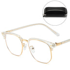 Blue Light Blocking Half-Rim Glasses with Case