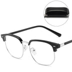 Blue Light Blocking Half-Rim Glasses with Case