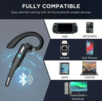 Bluetooth 5.1 Wireless Trucker Headset with Dual Microphones and Charging Case