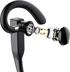 Bluetooth 5.1 Wireless Trucker Headset with Dual Microphones and Charging Case