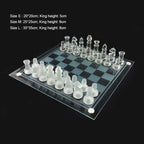 Glass Chess Set - Clear and Frosted Pieces, 9.8" or 13.8" Board, view 2