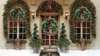 Boho Christmas Wreath with Rustic Vine Base, Pinecones and Golden Bells