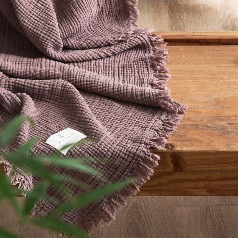 Bosco Tassel Cotton Blanket-Welvere