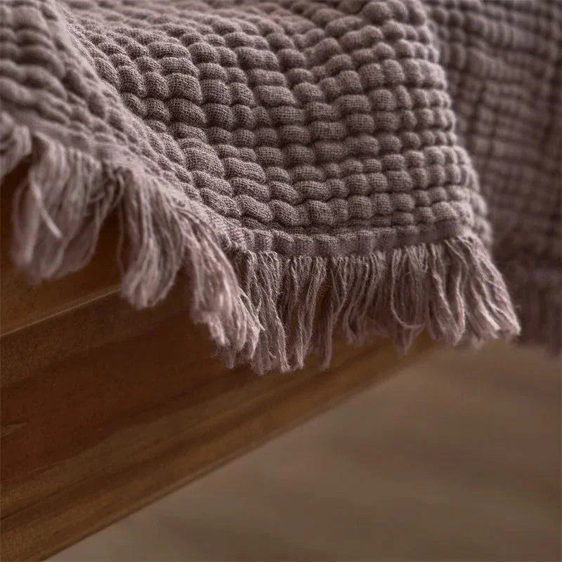 Bosco Tassel Cotton Blanket-Welvere