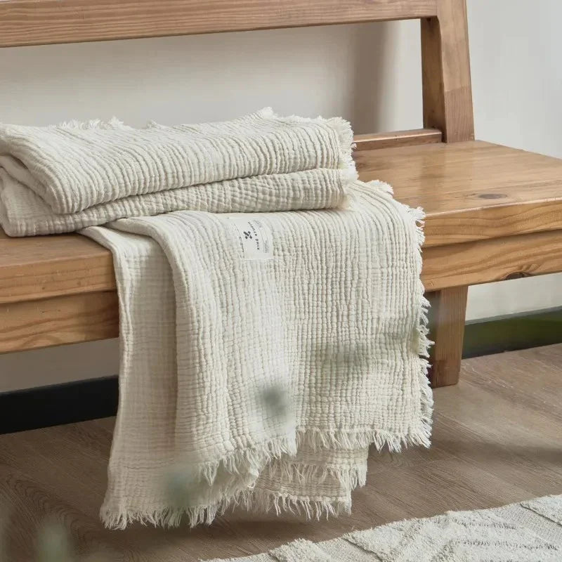 Bosco Tassel Cotton Blanket-Welvere