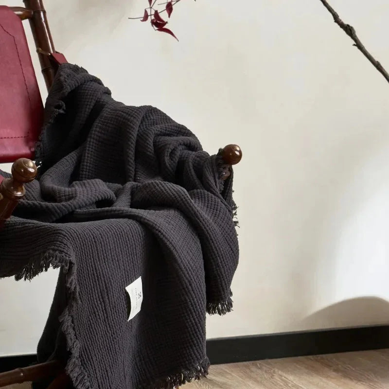 Bosco Tassel Cotton Blanket-Welvere