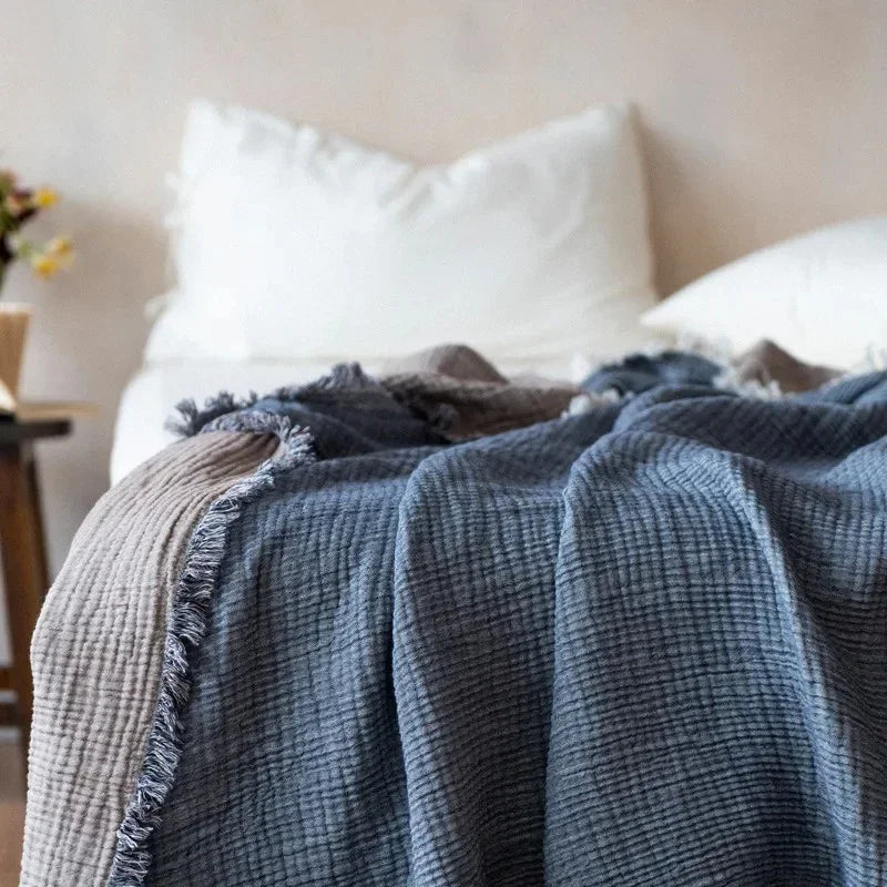 Bosco Tassel Cotton Blanket-Welvere