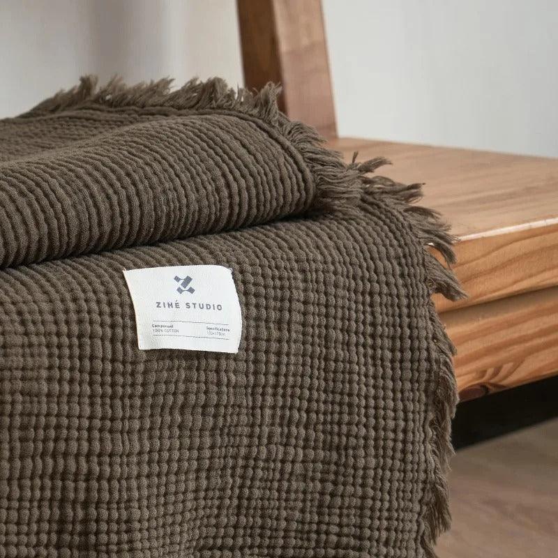 Bosco Tassel Cotton Blanket-Welvere