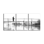 Monochrome Bridge Walking Canvas Art - 3 Piece Set | Welvere-Welvere