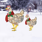 Bright Acrylic Chicken Christmas Decoration with Mistletoe Scarf