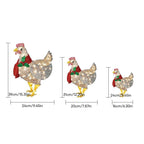 Bright Acrylic Chicken Christmas Decoration with Mistletoe Scarf