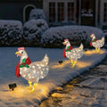 Bright Acrylic Chicken Christmas Decoration with Mistletoe Scarf