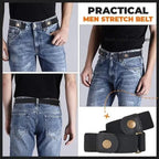 Buckle-Free Elastic Waist Belt, 3 cm × 102 cm, Adjustable