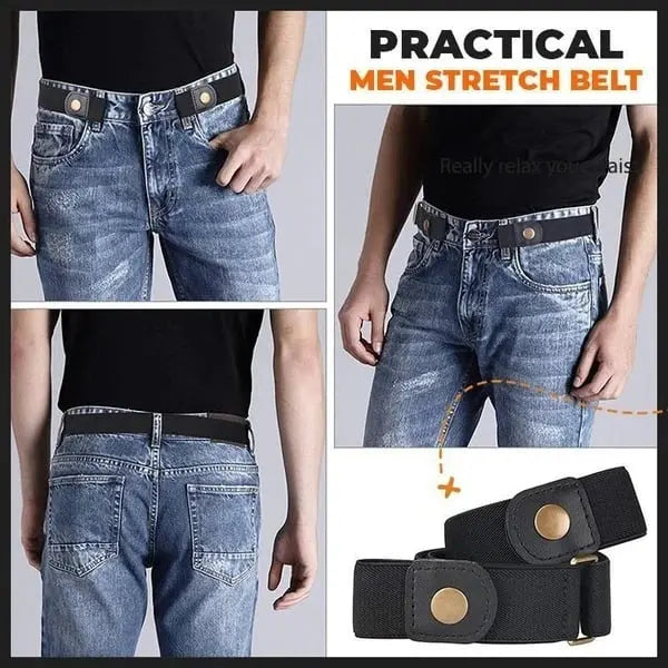 Buckle-Free Elastic Waist Belt, 3 cm × 102 cm, Adjustable