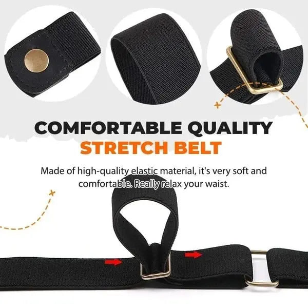 Buckle-Free Elastic Waist Belt, 3 cm × 102 cm, Adjustable