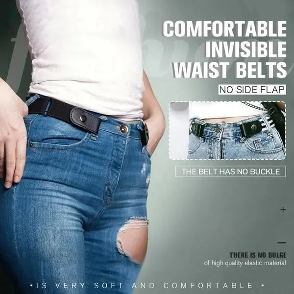 Buckle-Free Elastic Waist Belt, 3 cm × 102 cm, Adjustable