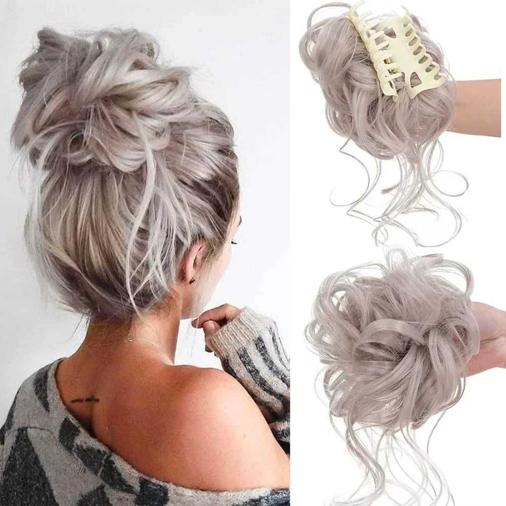 Curly Hair Bun Clip-in Hair Piece - Synthetic Hair, Natural Look, Volume, view 16