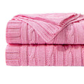 Cable Knit Acrylic Throw Blanket, 127*152cm