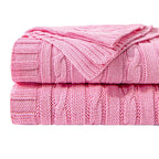 Cable Knit Acrylic Throw Blanket, 127*152cm