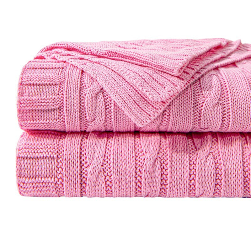 Cable Knit Acrylic Throw Blanket, 127*152cm